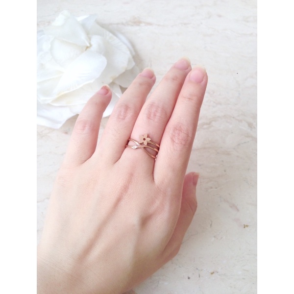 cincin LV bunga premium titanium