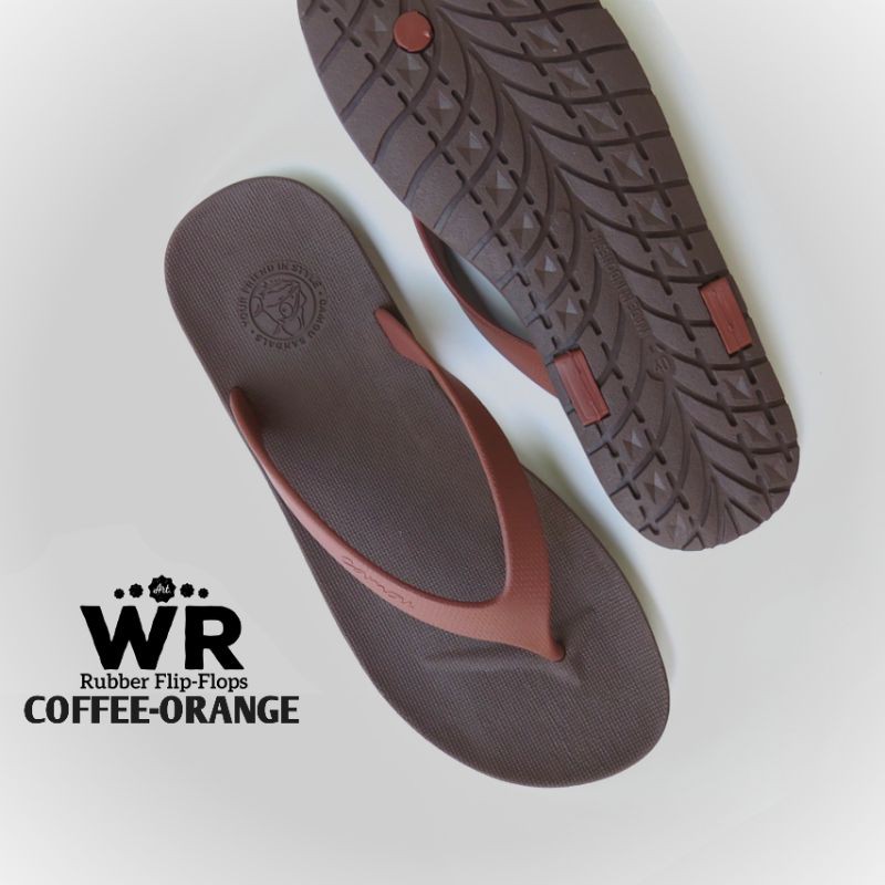 WR Rubber Flip-Flops - Sandal Jepit Pria / Sendal Jepit Pria / Camou (Original)-Coffe Orange
