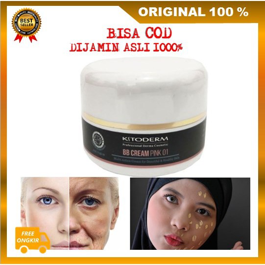 [BISA COD] Kitoderm BB Cream Pink 01 Alas Bedak Samarkan Flek Hitam BPOM
