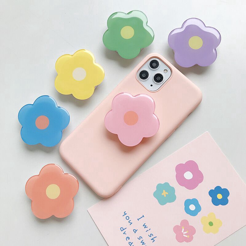 PINK FLOWERS Pop Socket Phone Holder PhoneGrip Universal CellPhone Airbag Bracket