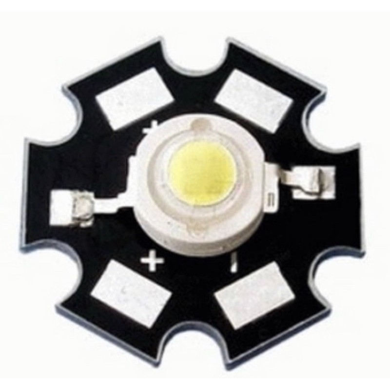 High Power LED ( HPL ) 1 Watt + Pendingin Star putih / warm white / Biru / Kuning / Hijau 1w 100pcs