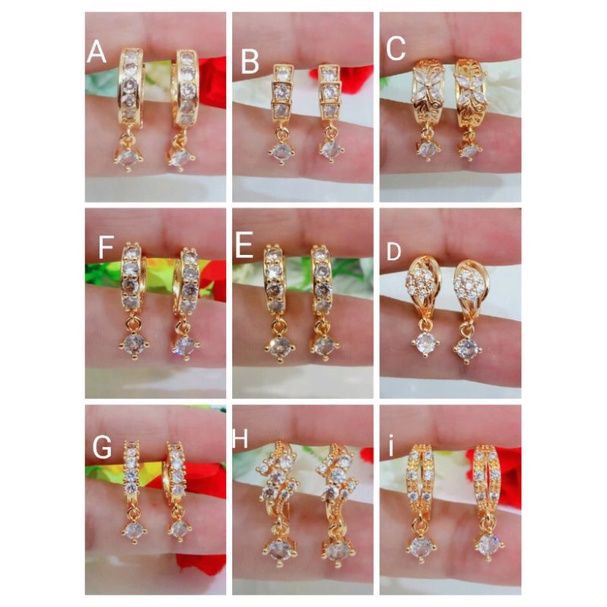 Rxiu44. Anting xuping wanita lapis emas dgn mata zircon