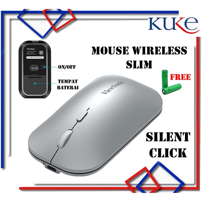 Ulasan Lengkap [KUKE] ViewSonic MW280 Mouse Wireless Silent Click /
Mouse Wireless Rechargeable - Belanja Toko Edi Sugiyanto