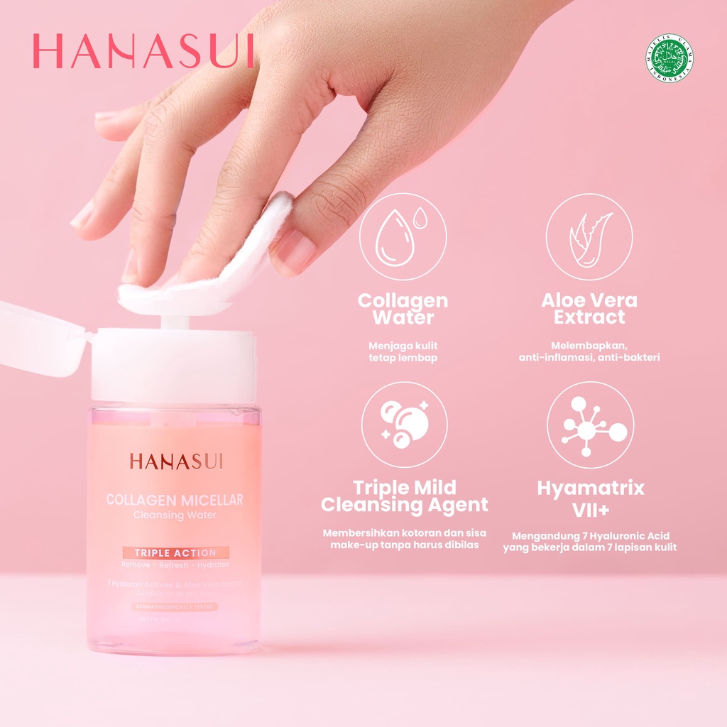 ⭐BAGUS⭐ HANASUI Micellar Water &amp; Make Up Remover 100ml | Pembersih Make Up Wajah Waterproof