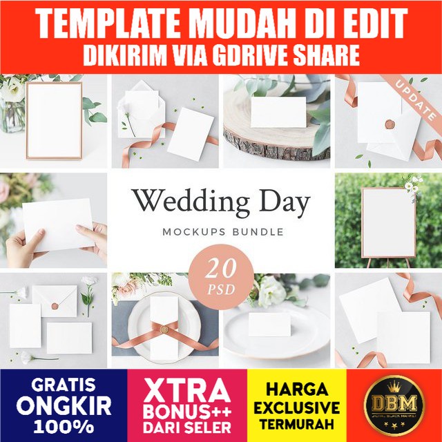 Wedding Day Mockups Bundle SAVE 75% - Photoshop