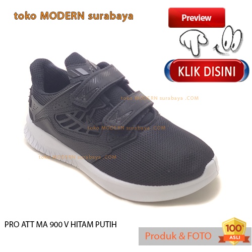 PRO ATT MA 900 V HITAM PUTIH sepatu anak sekolah sepatu sneaker velcro