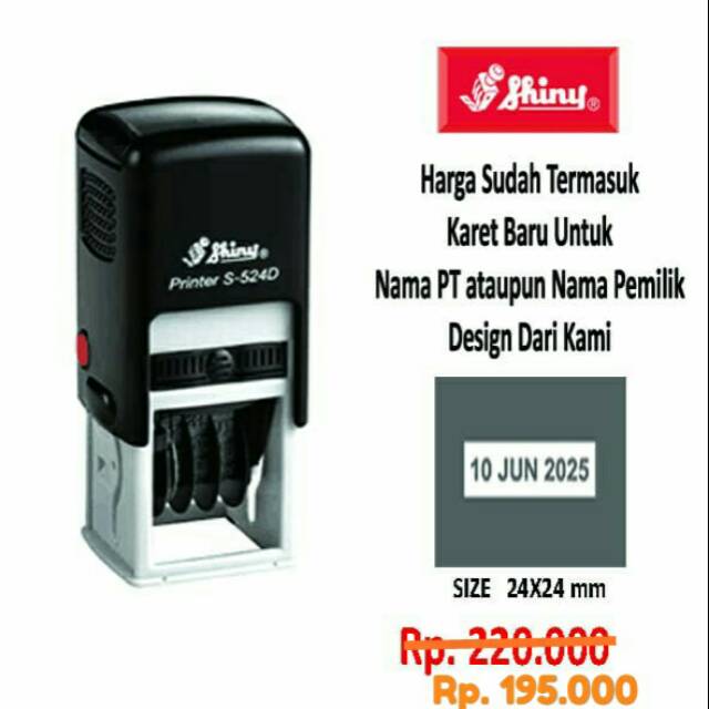 

stempel shiny S-524D size 24x24