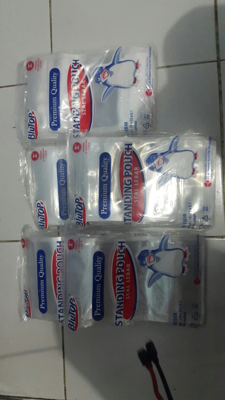 Plastik Pp Klip Standing Pouch Seal Lebar Ukuran 14 Cm X 22 Cm