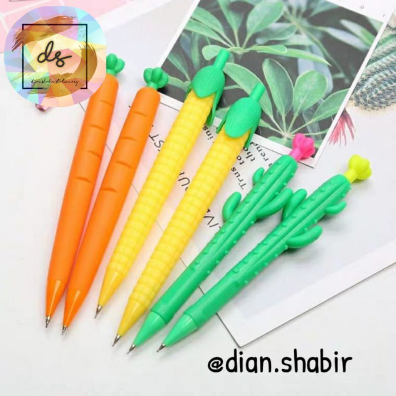 

pensil mekanik cetek jagung dan wortel alat tulis unik bensia
