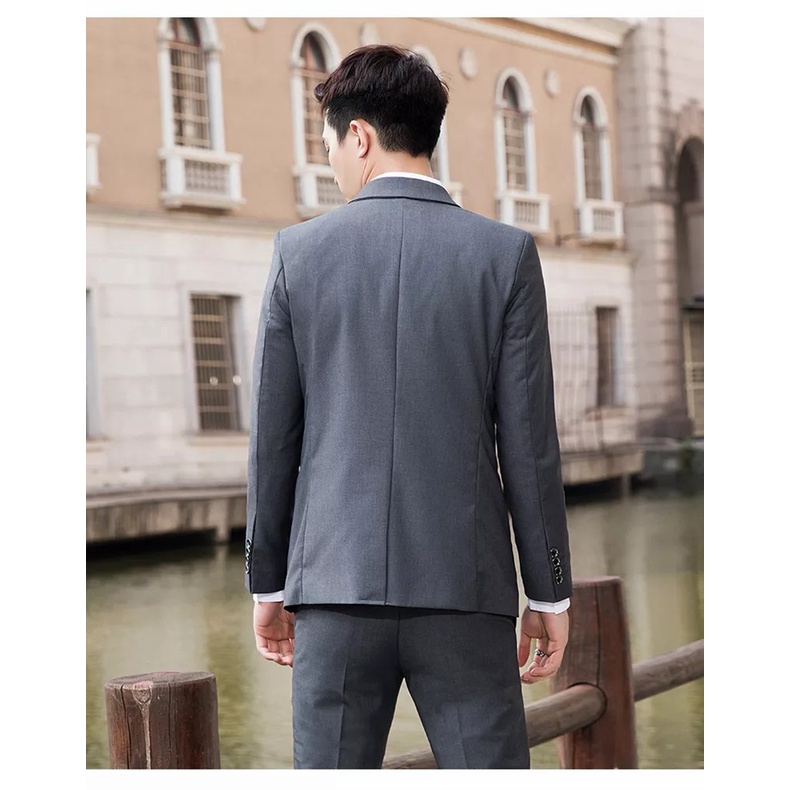 SETELAN BLAZER PRIA SLIMFIT 5IN1 - JAS SETELAN SEMI FORMAL MORGAN FULL GREY SUIT STYLE ORIGINAL NIKAYU CLASSIC STYLE BAHAN HIGH TWIST PREMIUM