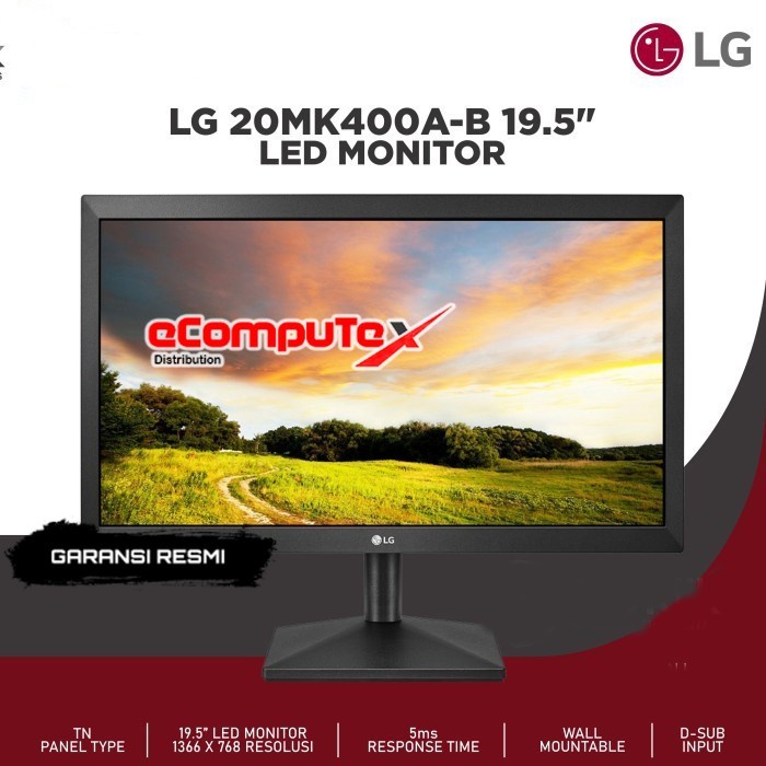 MONITOR LED LG 20MK400A / 20MK400A - B LG 20 INCH HD TN FREESYNC - GARANSI RESMI