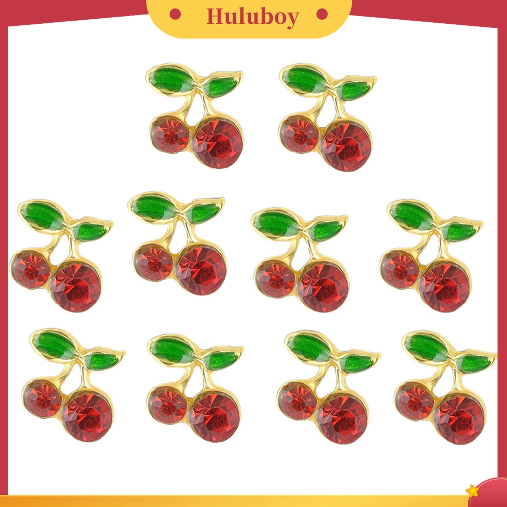 Huluboy Huluboy♡ 10 Pcs Berlian Imitasi Bentuk Cherry Untuk Nail Art