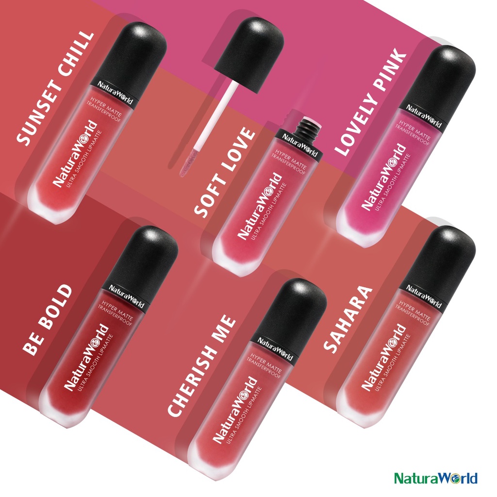 Lipstik Natura World Lipmatte Hypermatte Transferproof Naturaworld Lipstick Long lasting Tahan Lama