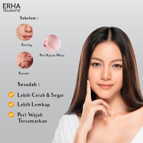 ERHA Truwhite Brightening Facial Wash &amp; Vitamin C Serum - Serum &amp; Sabun Pencerah Wajah