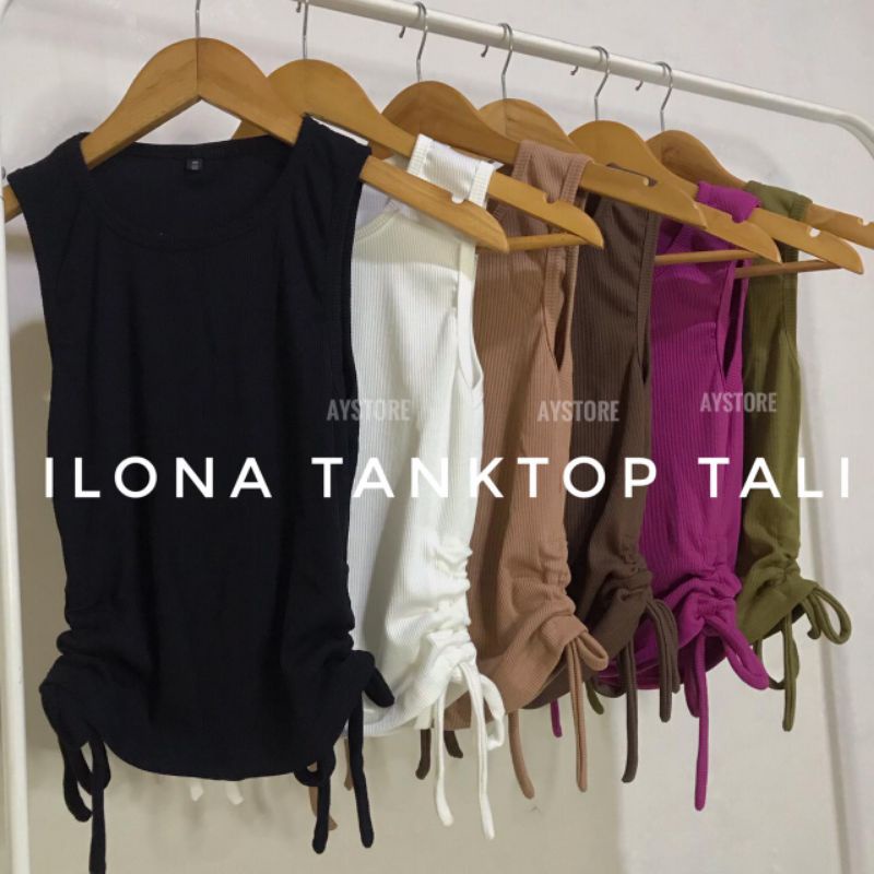 TANKTOP ILONA TANKTOP MODEL TALI TANGTOP SERUT TALI TANK TOP TALI RIBBED JADE TANKTOP RIB