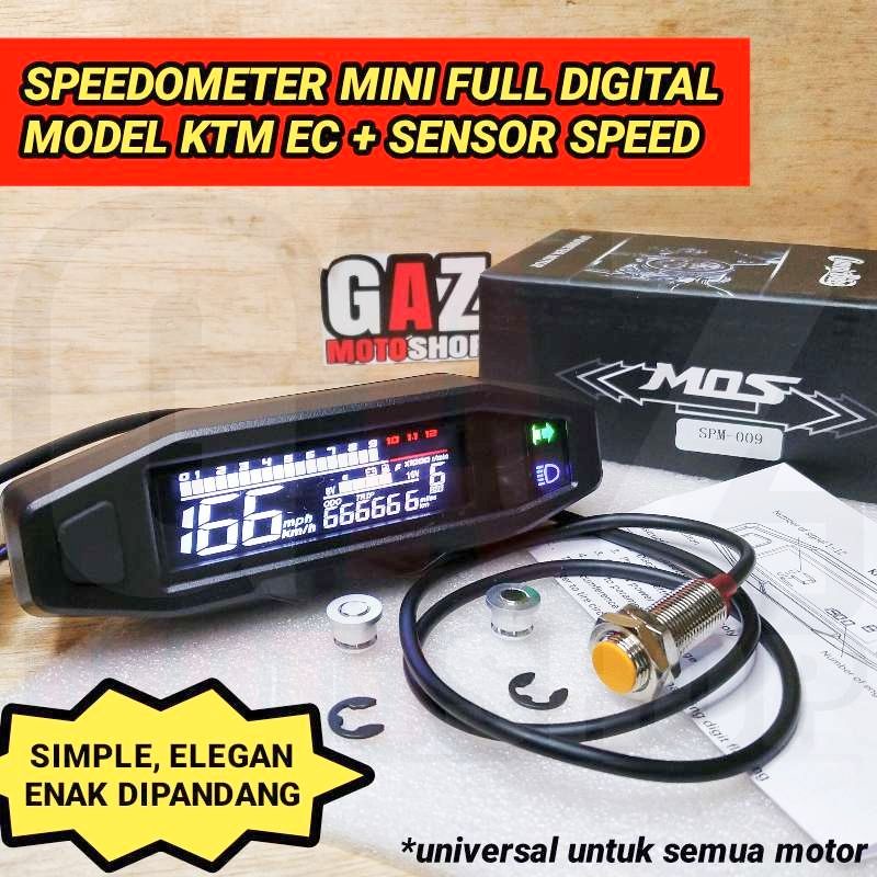 Speedometer Digital Mini Model KTM XC Spido LED Full Indikator Universal Trail Enduro CRF KLX Custom