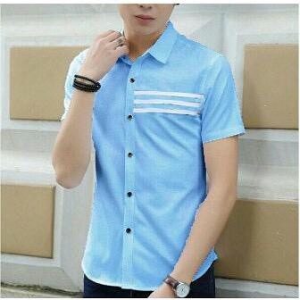 TOTOTAshop.Kemeja DONNY pria.M-L-XL slimfit,lengan pendek bahan cotton stretch,Real pict