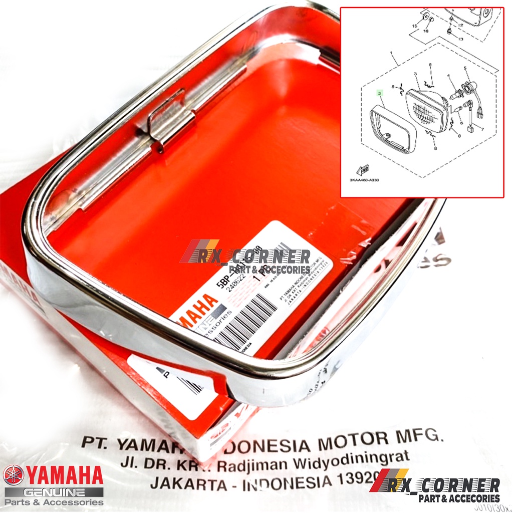 RING BATOK LAMPU DEPAN OVAL RX KING RXKING 2002 2003 2004 2005 2006 ORI ORIGINAL 5BP-H4115-00