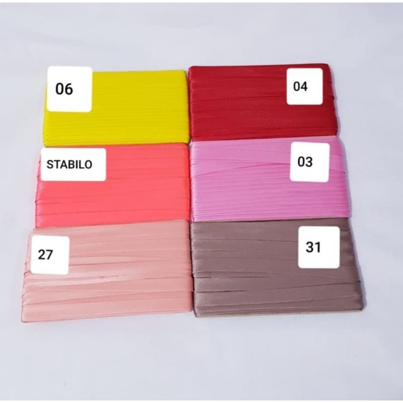 BISBAN SATIN POLOS ROLL LEBAR 1CM  ISI 36 YARD