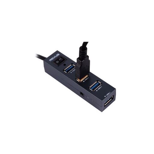 Usb 3.0 hub rexus 4 port usb 3.2 on off switch 5Gbps 20w rxh-327 h327 - Terminal usb3.0 saklar rxh327