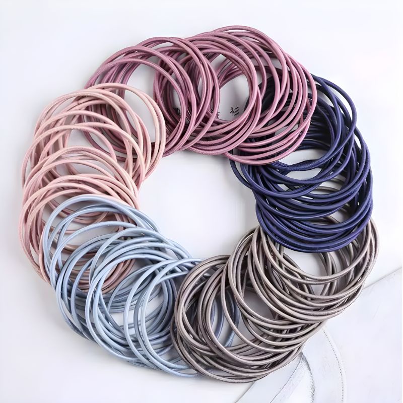 MEASTORE | IKAT RAMBUT KARET POLOS ELASTIS GAYA KOREA / KARET GELANG / KUCIRAN RAMBUT WANITA 100 PCS