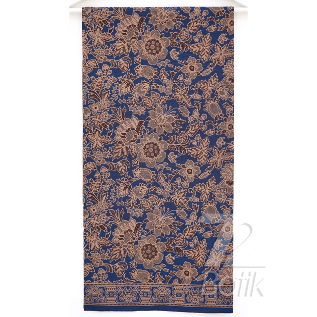 KAIN BATIK PREMIUM Bahan Katun Motif Kembang Warna Biru 722785 Cap 72 Jarik Jarit Samping Kebat Panjang Batik Katun Modern Premium Bahan Seragam Batik Pernikahan Kantor Keluarga Murah Kamen Jadi Batik Bali Lembaran