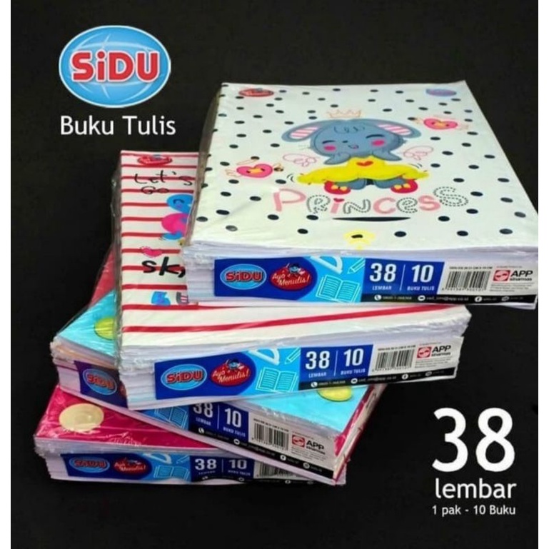 

Buku Tulis Sidu 38 lembar 1pack isi 10