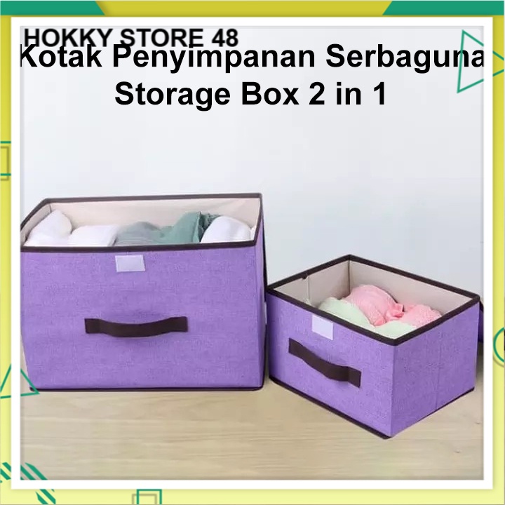 STORAGE BAG 2in1 BOX ORGANIZER TEMPAT PENYIMPANAN BAJU MAINAN Kotak Penyimpanan Storage Box HS Hokky