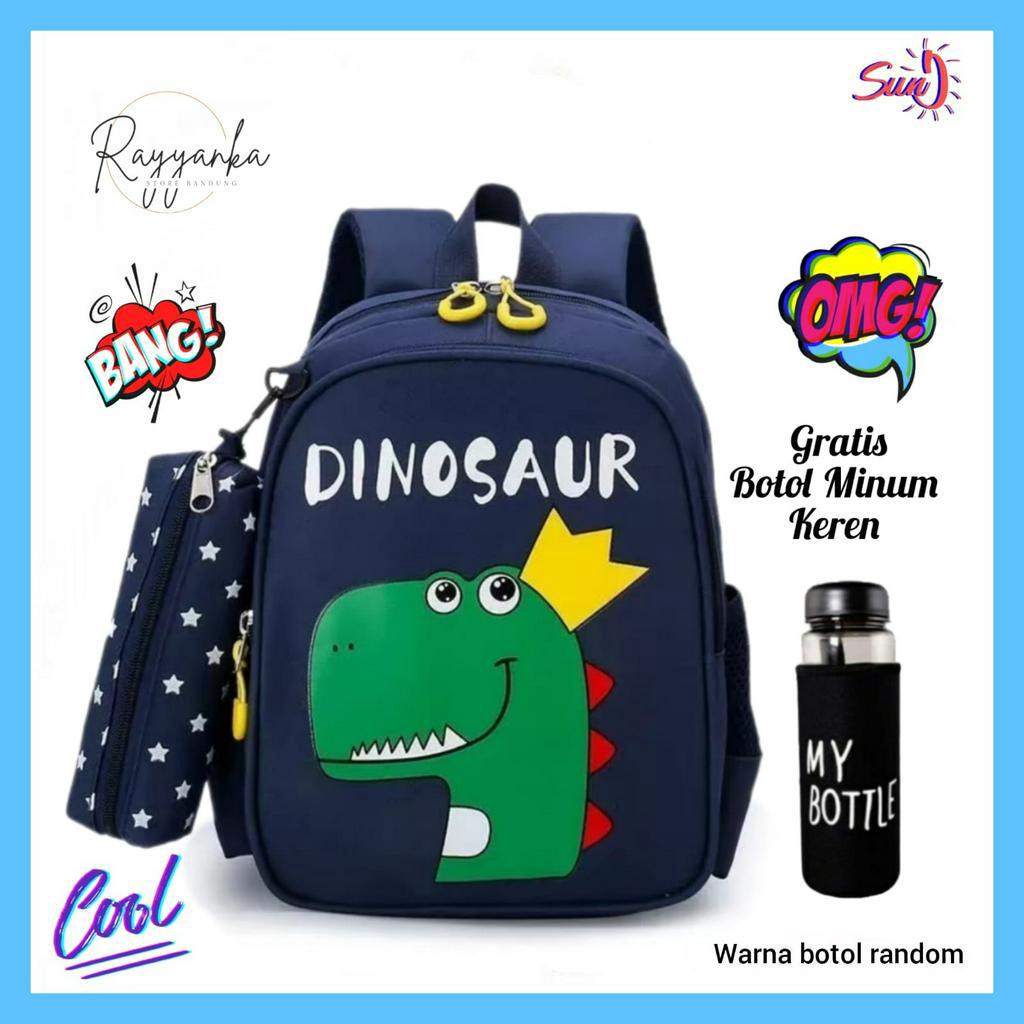 Tas Ransel Anak Laki Laki Keren Paud Tk Sd Model Raja D1n0 Gaul Gratis Botol Minum Keren