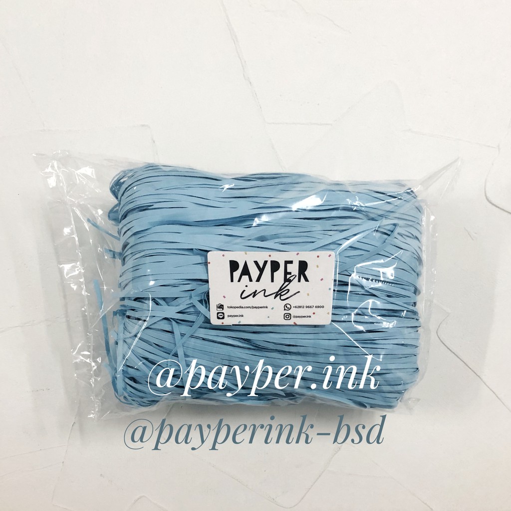 

200 gr Simple Matte Sky Blue Biru Shredded Paper Straight cut lurus