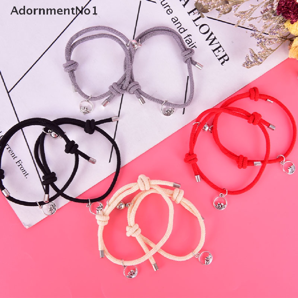 (AdornmentNo1) 2021 1 Pasang Gelang Tangan Pasangan / Pria / Wanita Magnetik Untuk Hadiah