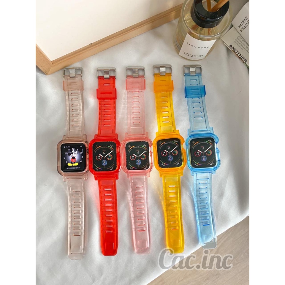 STRAP IWATCH TRANSPARAN GLACIER / IWATCH STRAP BENING WARNA SERIES 1 - 6 APPLE WATCH