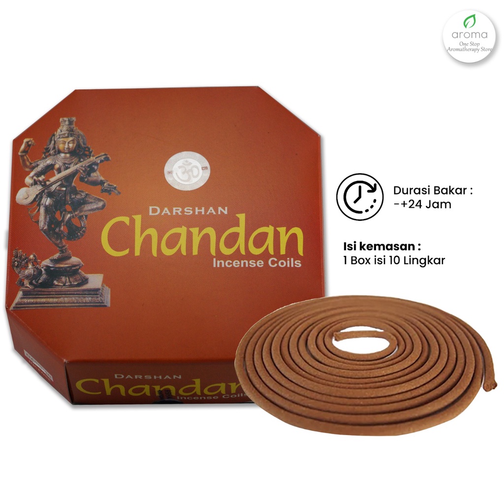 Dupa India (Aromaterapi) Coil - Darshan Chandan 24 Jam