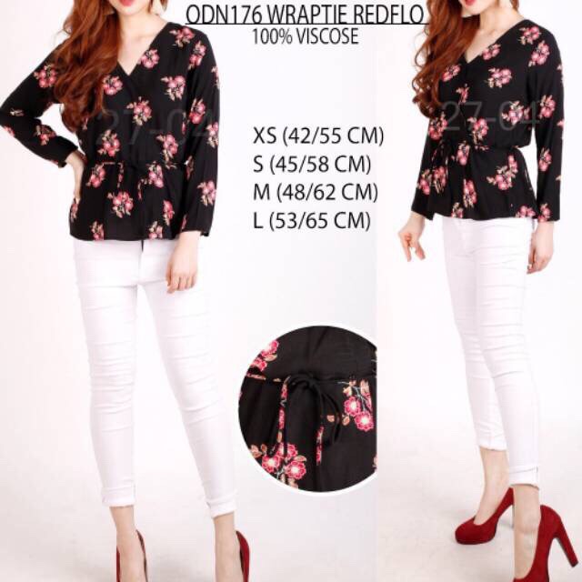Old Navy Blouse Hitam Bunga
