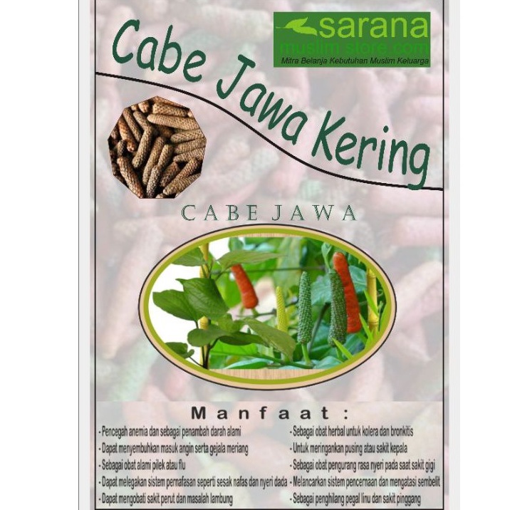 

Cabe Jawa Kering 250gr Pencegah Anemia Dan Manfaat Lainnya