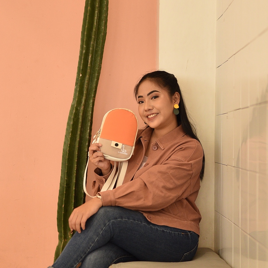 NOON PEACH |ManNeedMe X LAZZARDI| Tas Handphone Wanita Sling Bag HP ORIGINAL