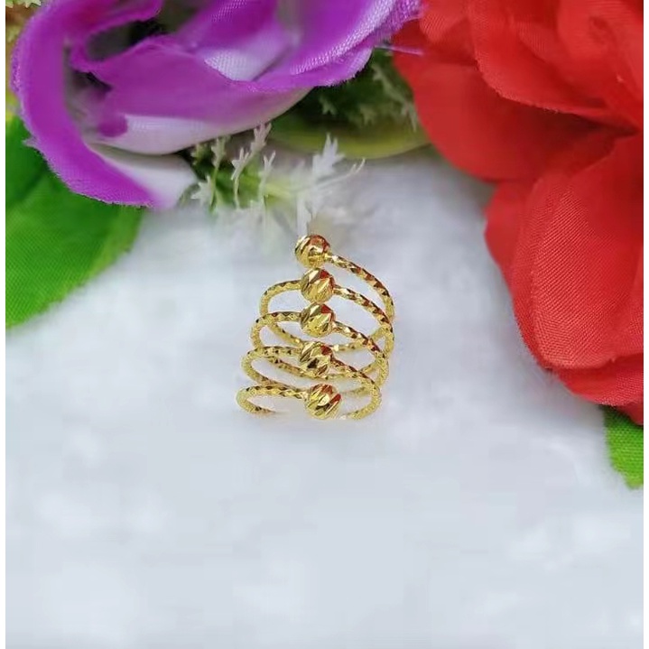 Cincin Xuping Biji Bola Lapis Emas 24k Perhiasan Fashion A,B