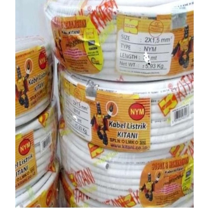 KITANI KABEL NYM 2X1,5 50M - SNI LMK ORIGINAL ORI