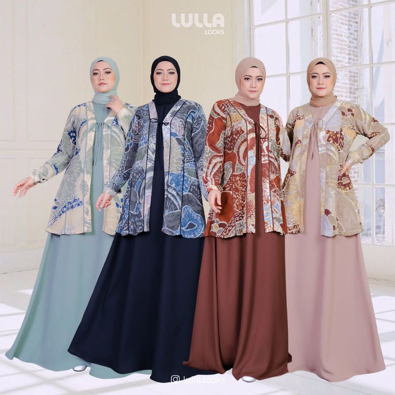 Gamis cardigan cantik brand LULLA Looks