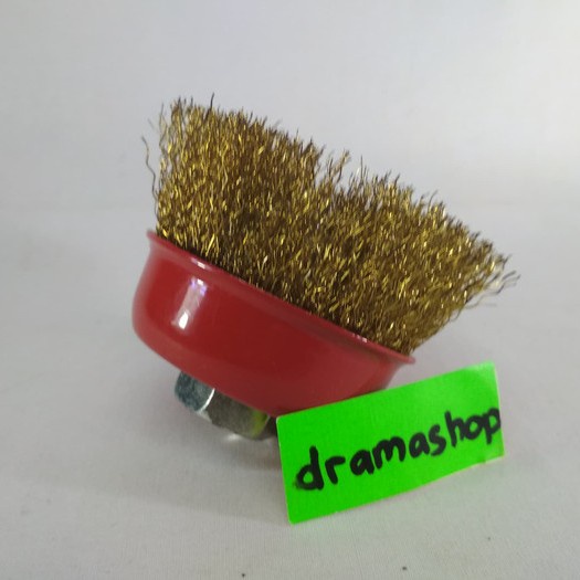 Mata gerinda sikat kawat kuningan wire mangkok cup brush 60mm