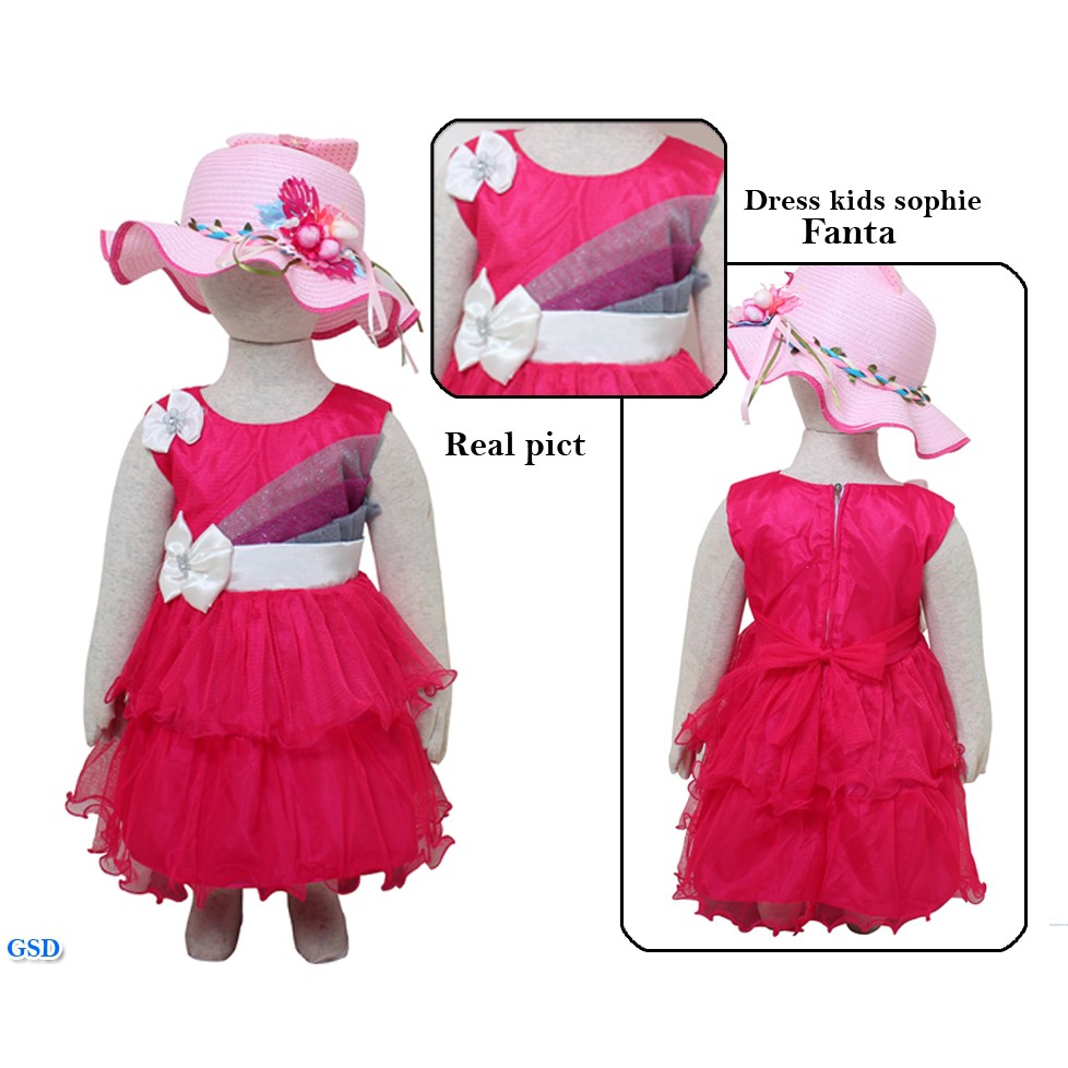 Dress Kids Sophie/Baju Bayi Import/Dress Anak Bayi Cantik/Baju Terusan Anak/Baju Anak Terbaru Murah