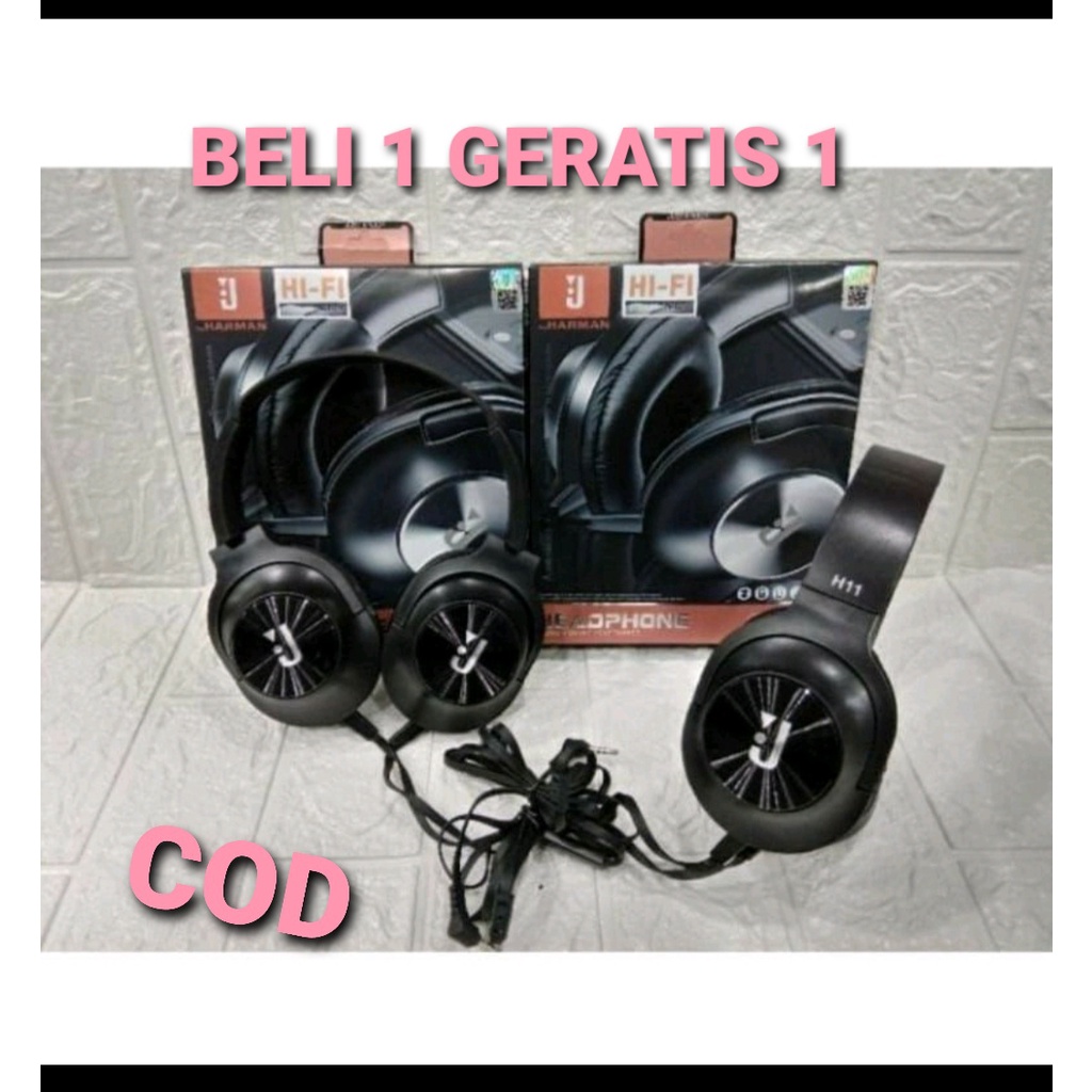 BELI 1` GRATIS 1  HF-Sams Bando H11 | Headphone Sams Relax H11 Extra Bass OPPO VIVO SAMSUNG REALME