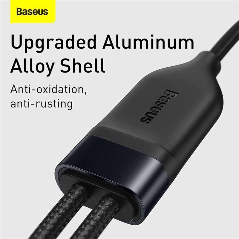 Baseus Kabel Data 2in1 Fast Charging Type C to Type C &amp; iPhone Lightning 100W PD QC Flash Series Data Cable