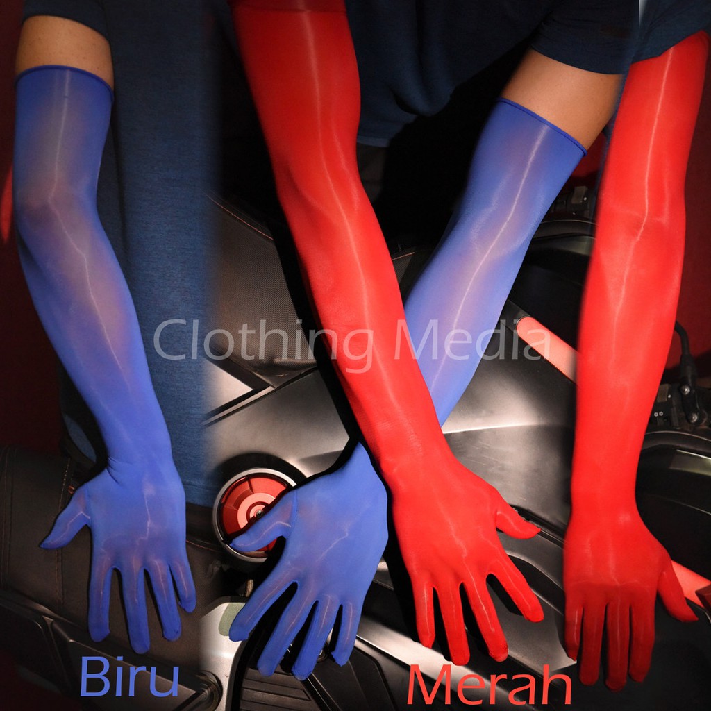 Sarung Tangan Panjang Glossy Oil Mengkilap Transparan Stocking Nylon Glove V5