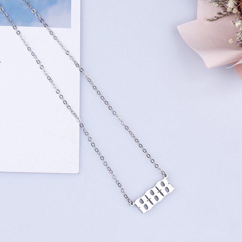 New 111 222 333 444 555 777 888 999 666 Devil Necklace Stainless Steel Angel Number Necklaces Pendant Charms Minimalist Jewelry