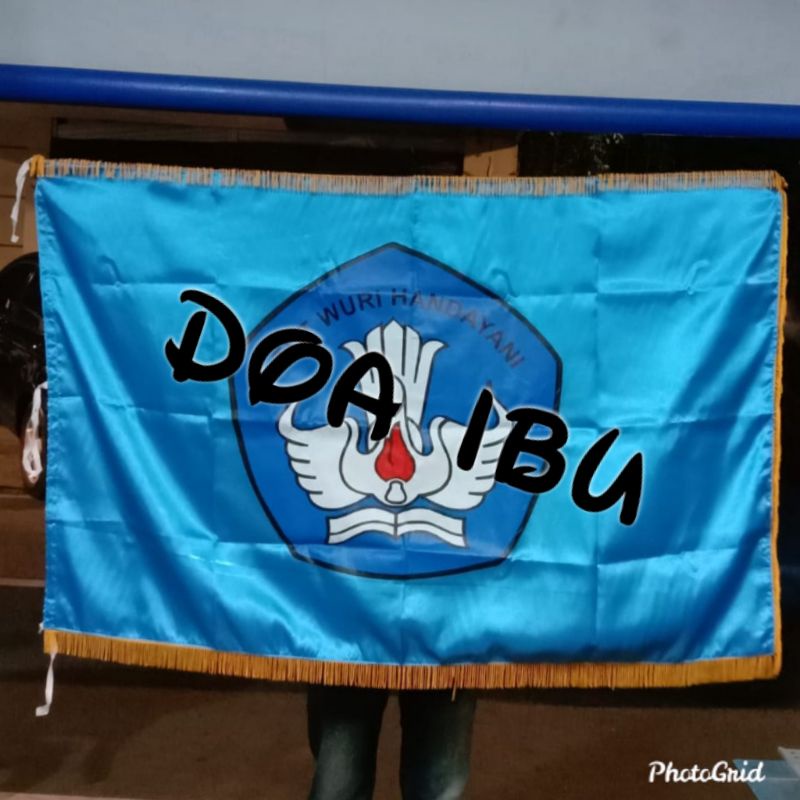 

best seller bendera pataka ruangan tut wuri dasar biru pake rumbai 90cm x 135cm