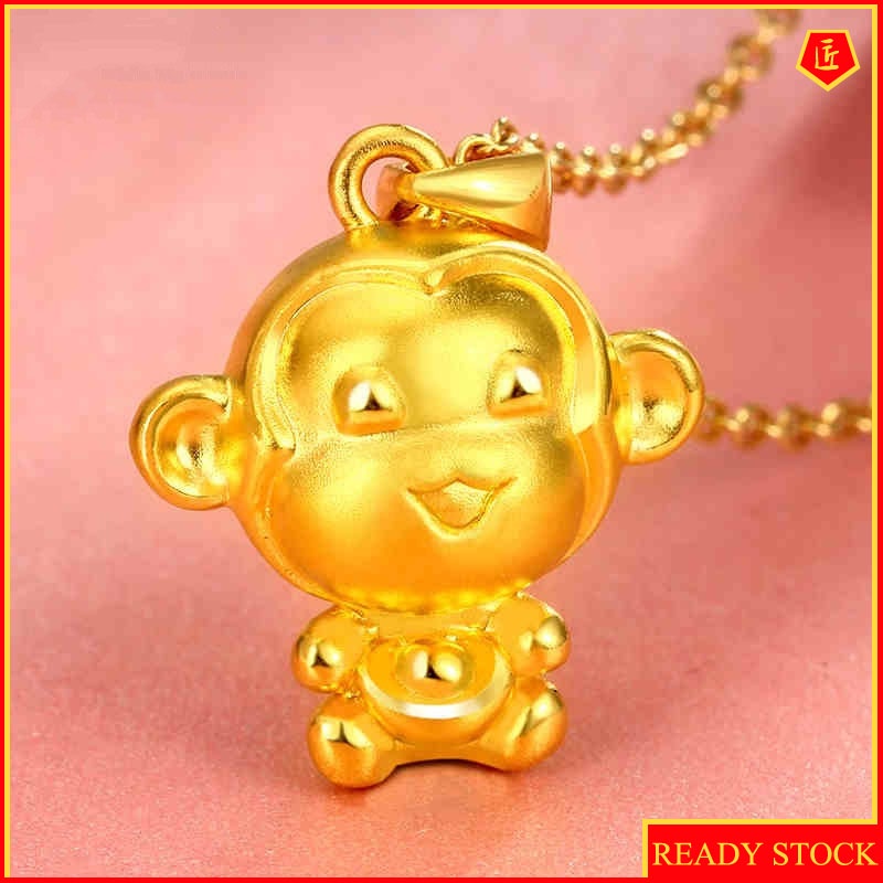 [Ready Stock]Zodiac Monkey Gold Pendant Necklace All-Matching Graceful