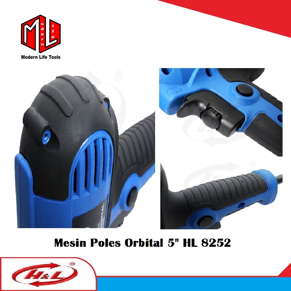 Mesin Poles Mobil Motor 5 Inch H&amp;L Polisher Orbital HL 8252 Variable Speed