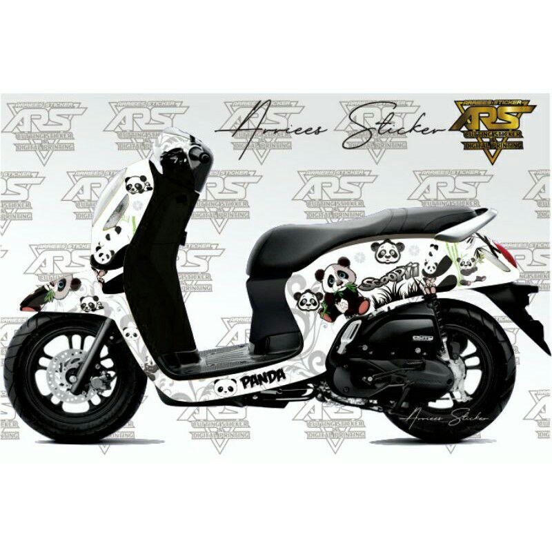 decal sticker panda full body scoopy