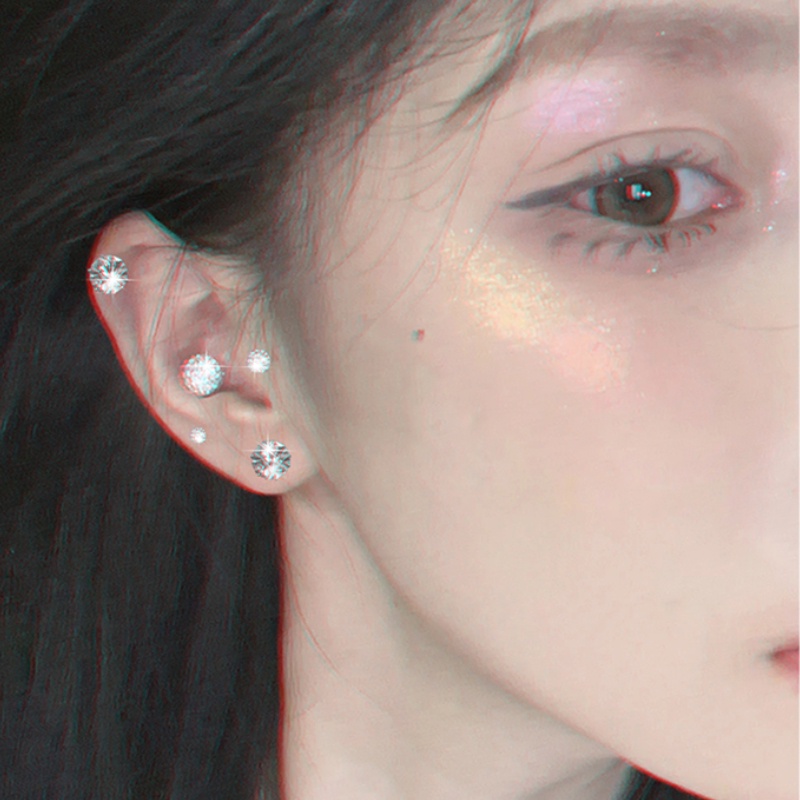 Anting Magnetik Cochlear Hias Berlian Gaya Korea Untuk Wanita